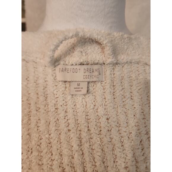 Barefoot Dreams CozyChic Ribbed Wrap Cardigan Robe Ivory Cream M - Picture 4 of 4